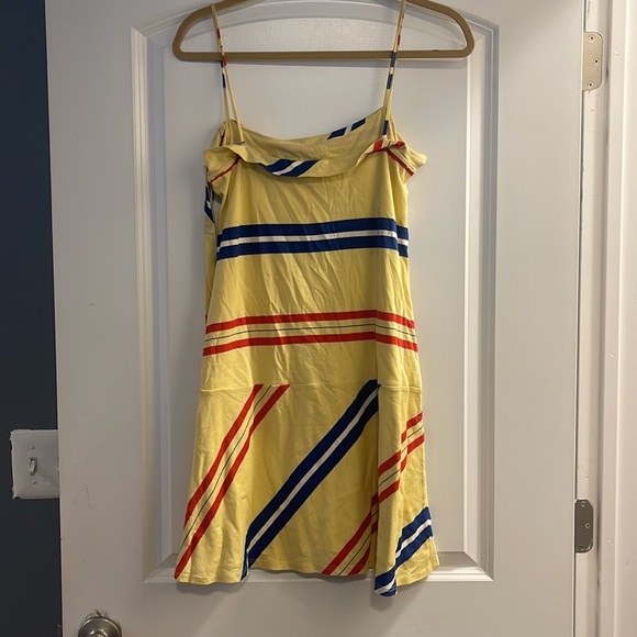 Free People Yellow Strip  tie cotton Dress S/P - Picture 3 of 3
